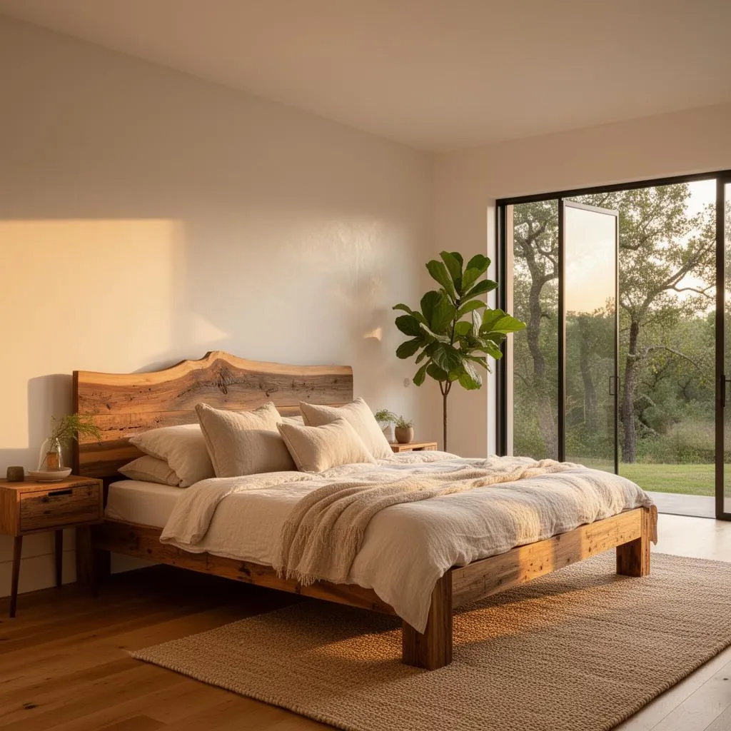 Healthy hemp-insulated master bedroom with GaiaCrete hempcrete alternative - lime clay plaster