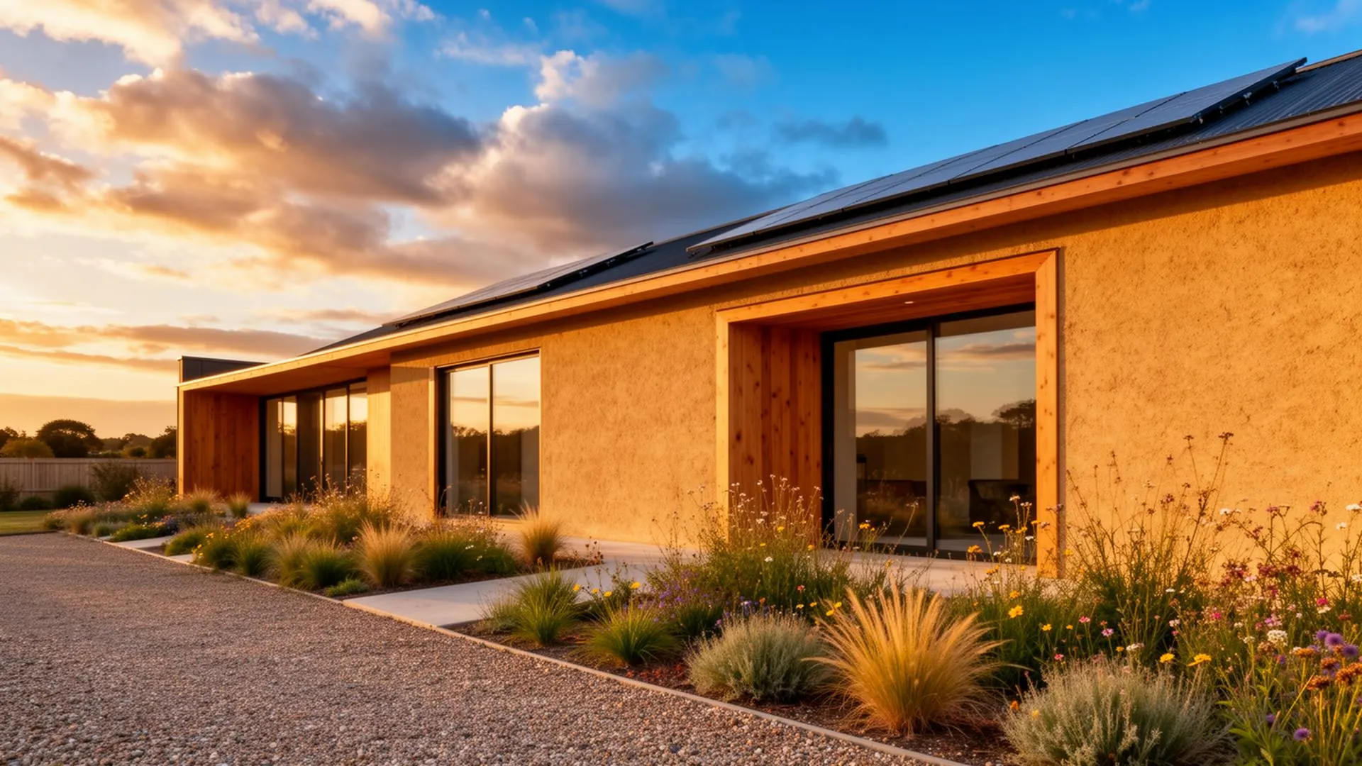 Hemp insulated home with GaiaCrete bio-based building materials - carbon negative construction