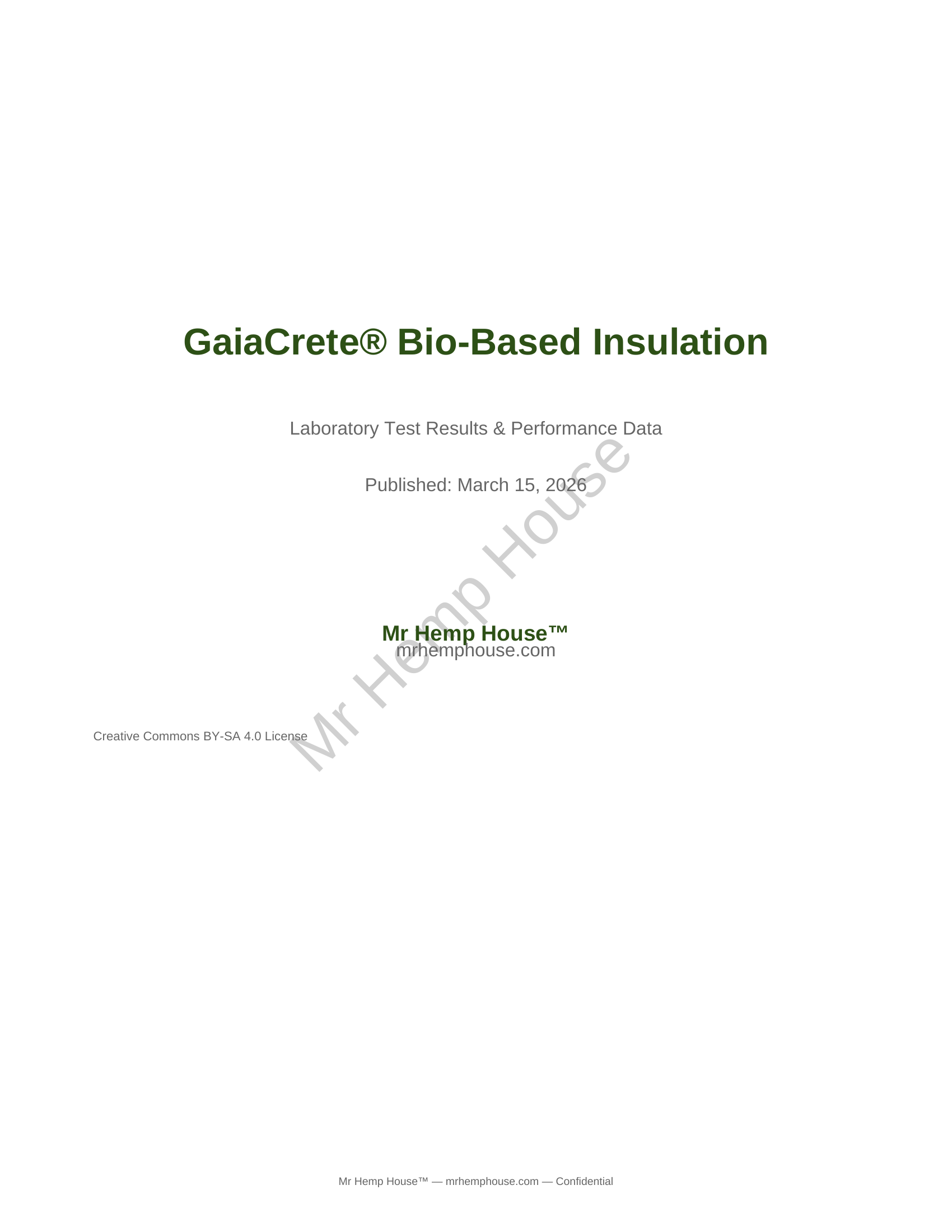 GaiaCrete® Technical Specifications & Lab Test Results page 1
