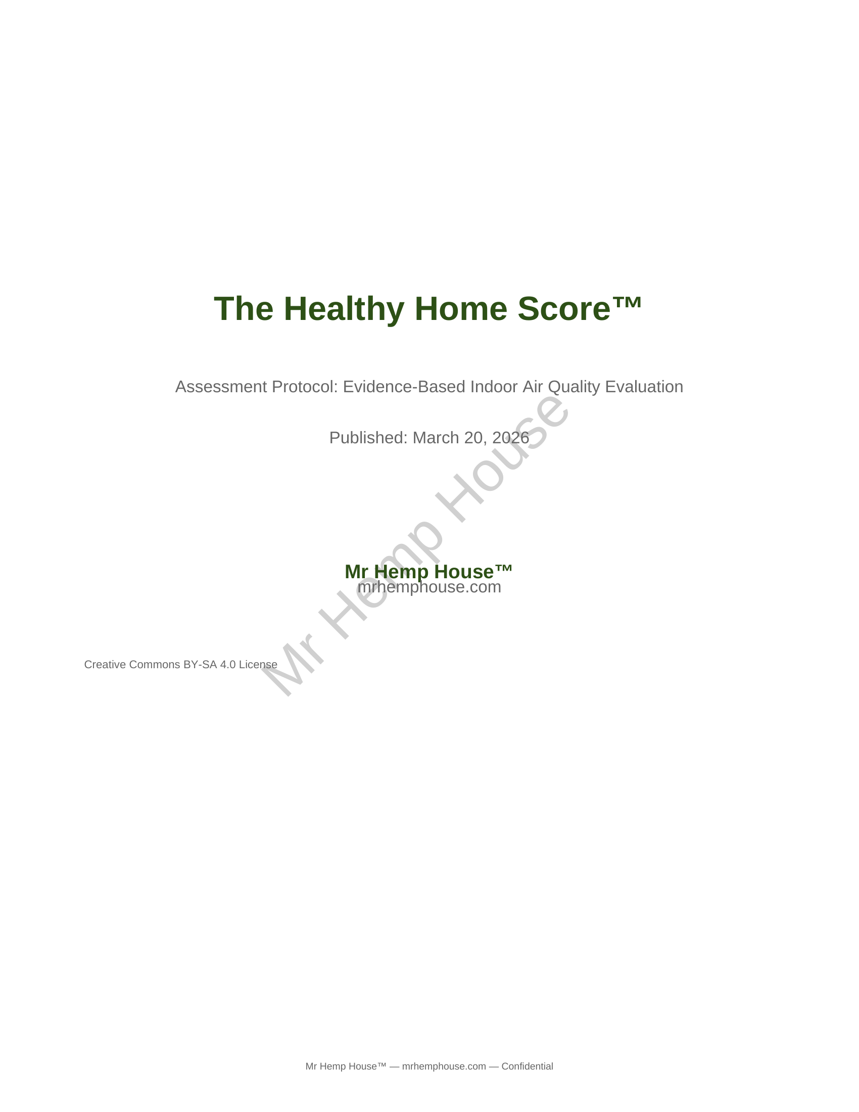 Healthy Home Score™ Methodology White Paper page 1